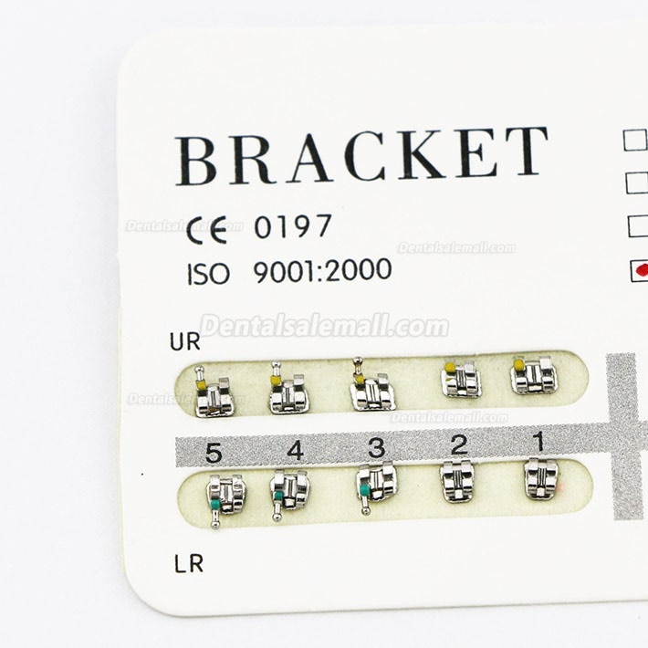 100Pcs/5 Packs Dental Orthodontic Metal Bracket Braces Mini Roth 0.022 345 Hooks